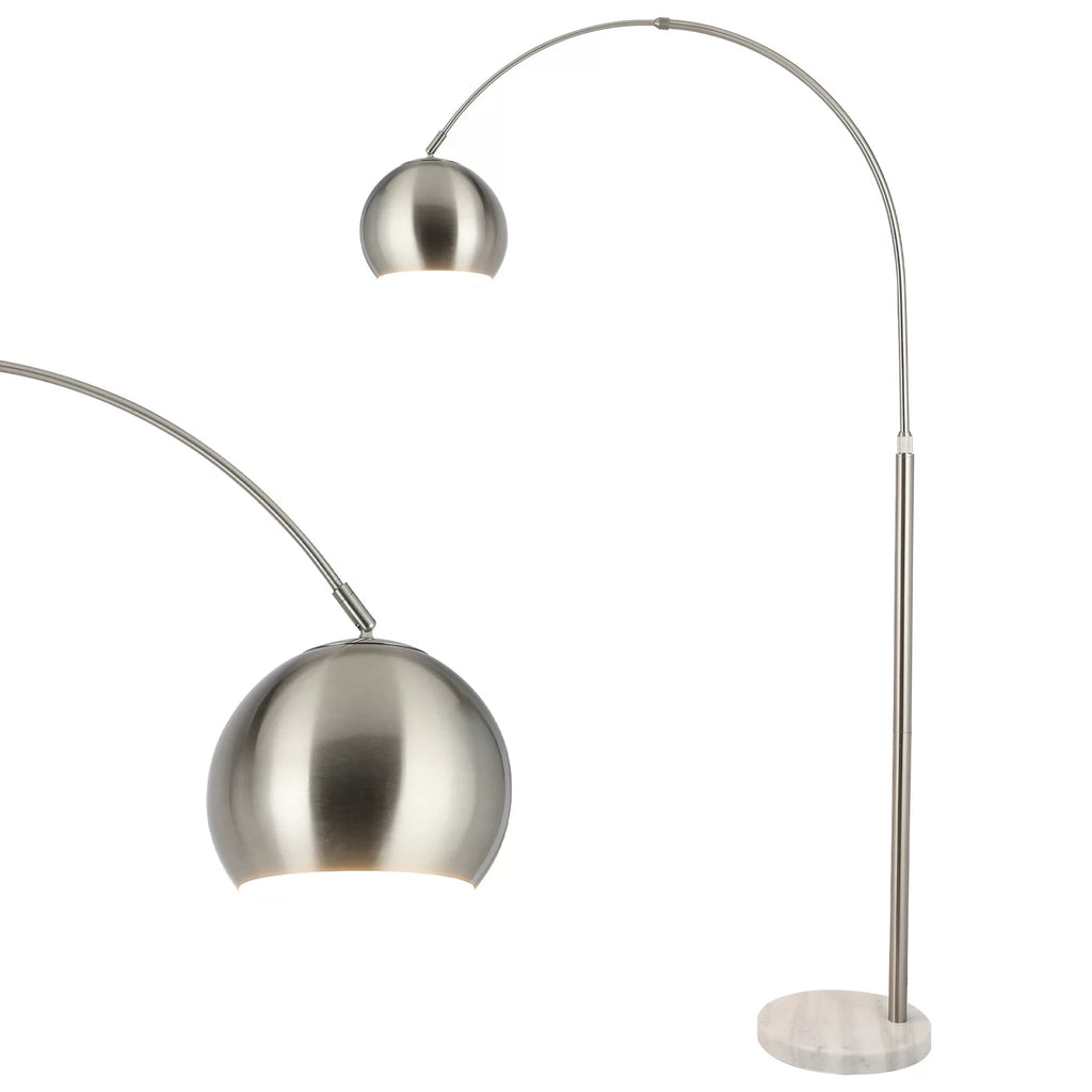 Modern Arc Floor Lamp with Rotatable Hanging Shade, Adjustable Nickel Reading Light with Marble Base, 70 Inch A34823