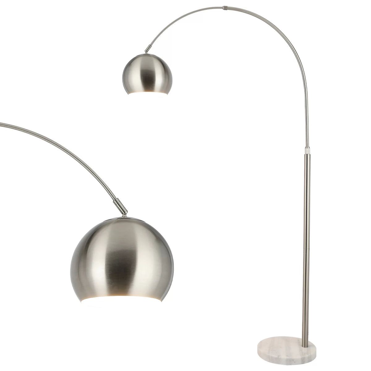 Modern Arc Floor Lamp with Rotatable Hanging Shade, Adjustable Nickel Reading Light with Marble Base, 70 Inch A34823
