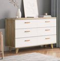 Brown 6 Large Drawer Double Dresser G1488