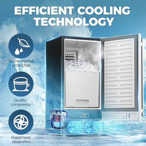 15" 80 LBS/Day Stainless Steel Built-in Freestanding Ice Maker F7037
