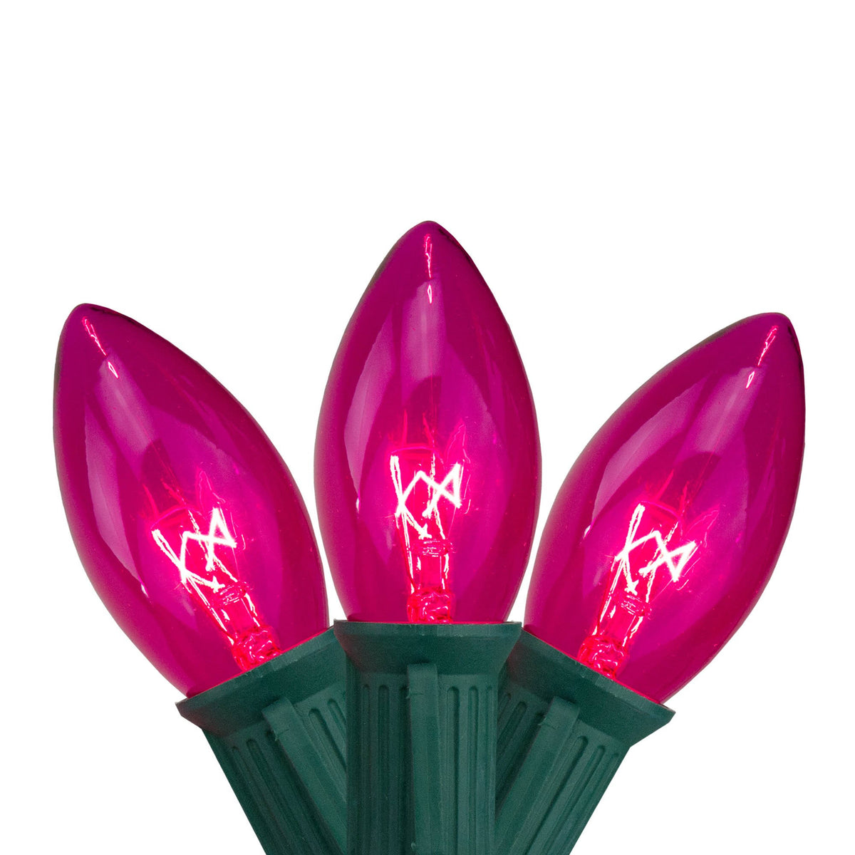 Set of 25 Transparent Pink C9 Christmas Lights F406742