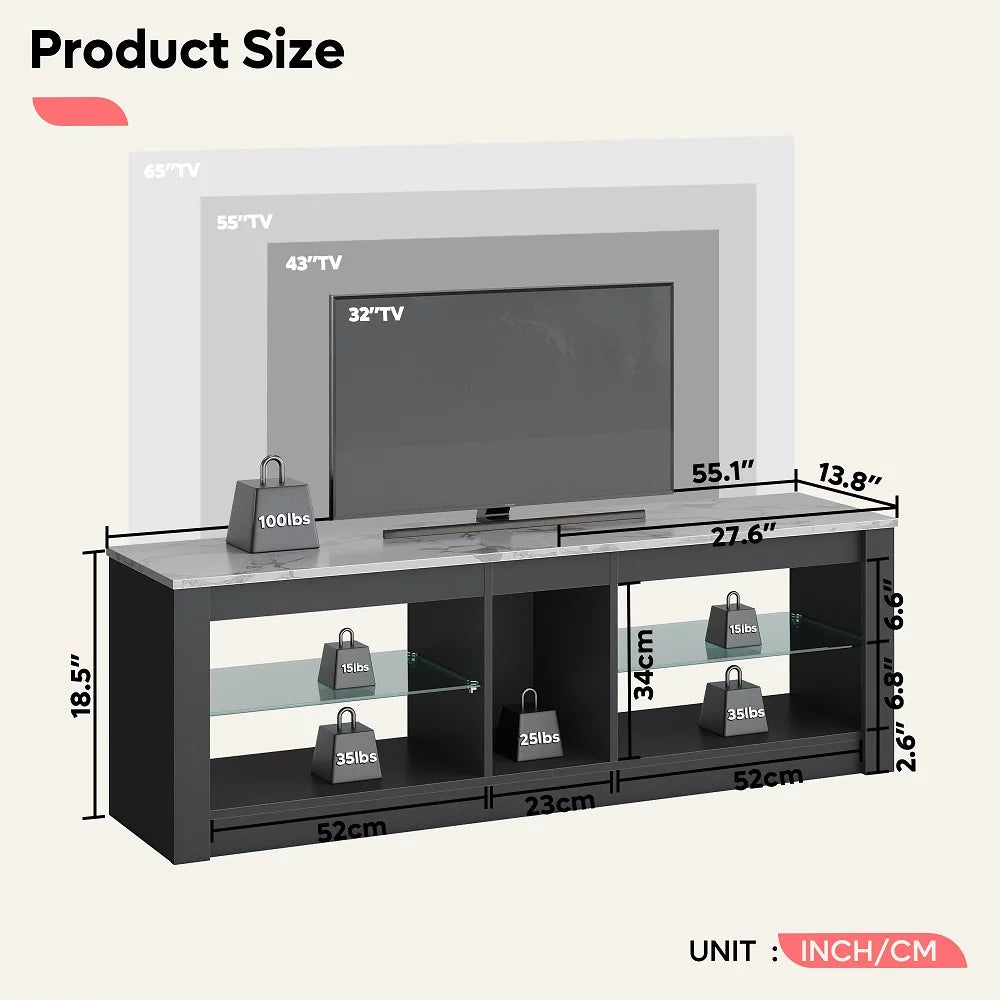 Light Grey TV Stand Media Console Table N1880
