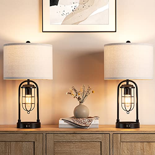 21'' Table Lamps Set of 2 with Night Light and USB Port G39609