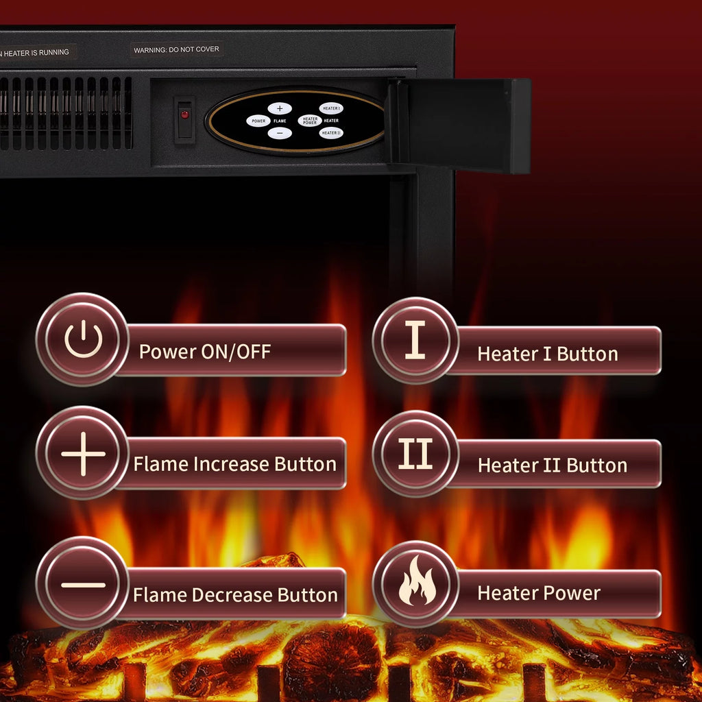 Wooden Frame Electric Fireplace with TV Stand N4018