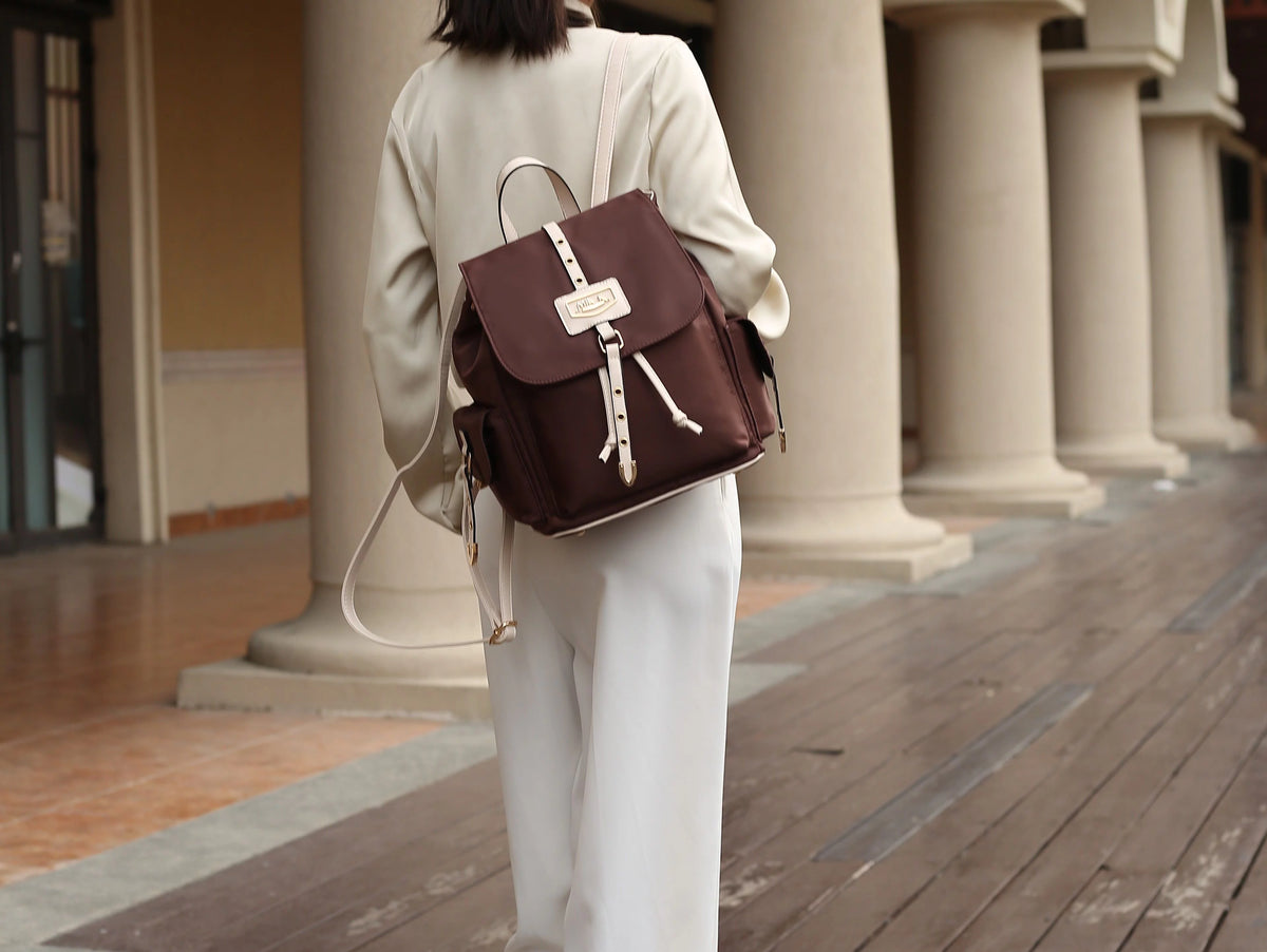 Nylon & Smooth Vegan Leather Women’s Backpack N250