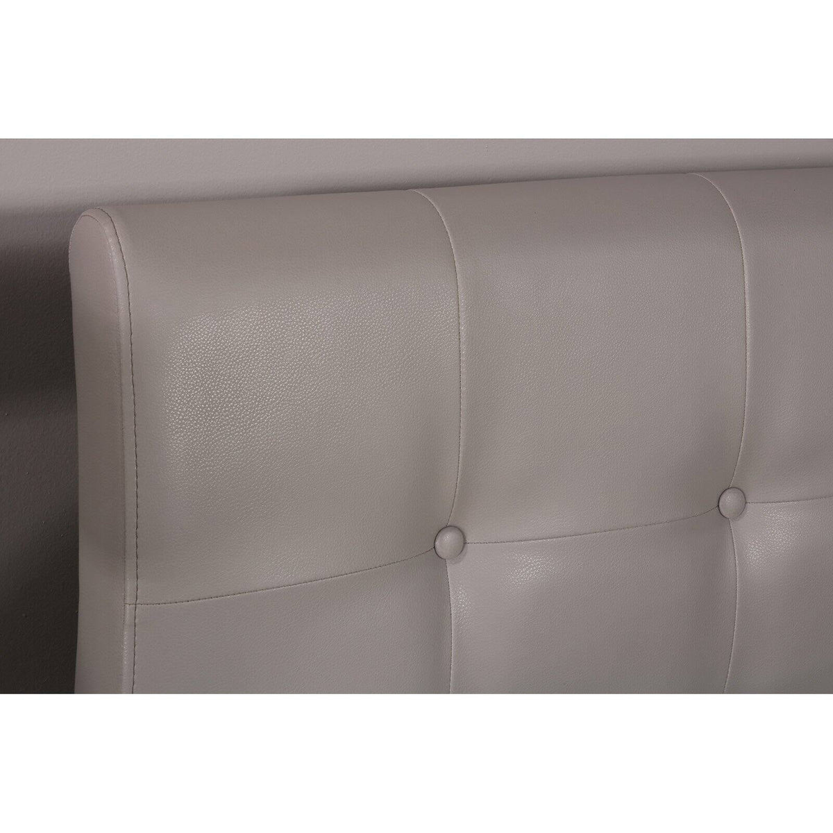 Gray Faux Leather Upholstered Queen Headboard J4423