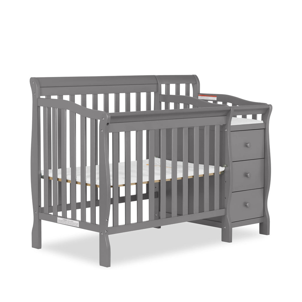 Storm Grey 4-in-1 Convertible Mini Crib and Changer B95615
