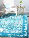 Blue Ivory 9' x 12' Rectangle Bohemian Rug T6351