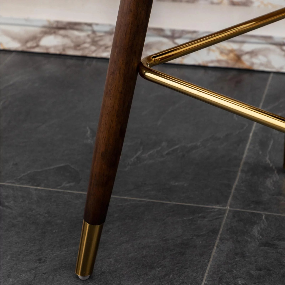 Yellow Faux Leather Counter Stool Set of 2 M8161