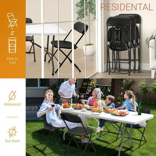10 Pack Black Plastic Folding Chairs G540085