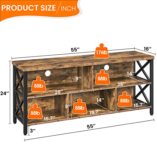 Gray TV Stand up to 65 Inch with Storage Compartments V77727