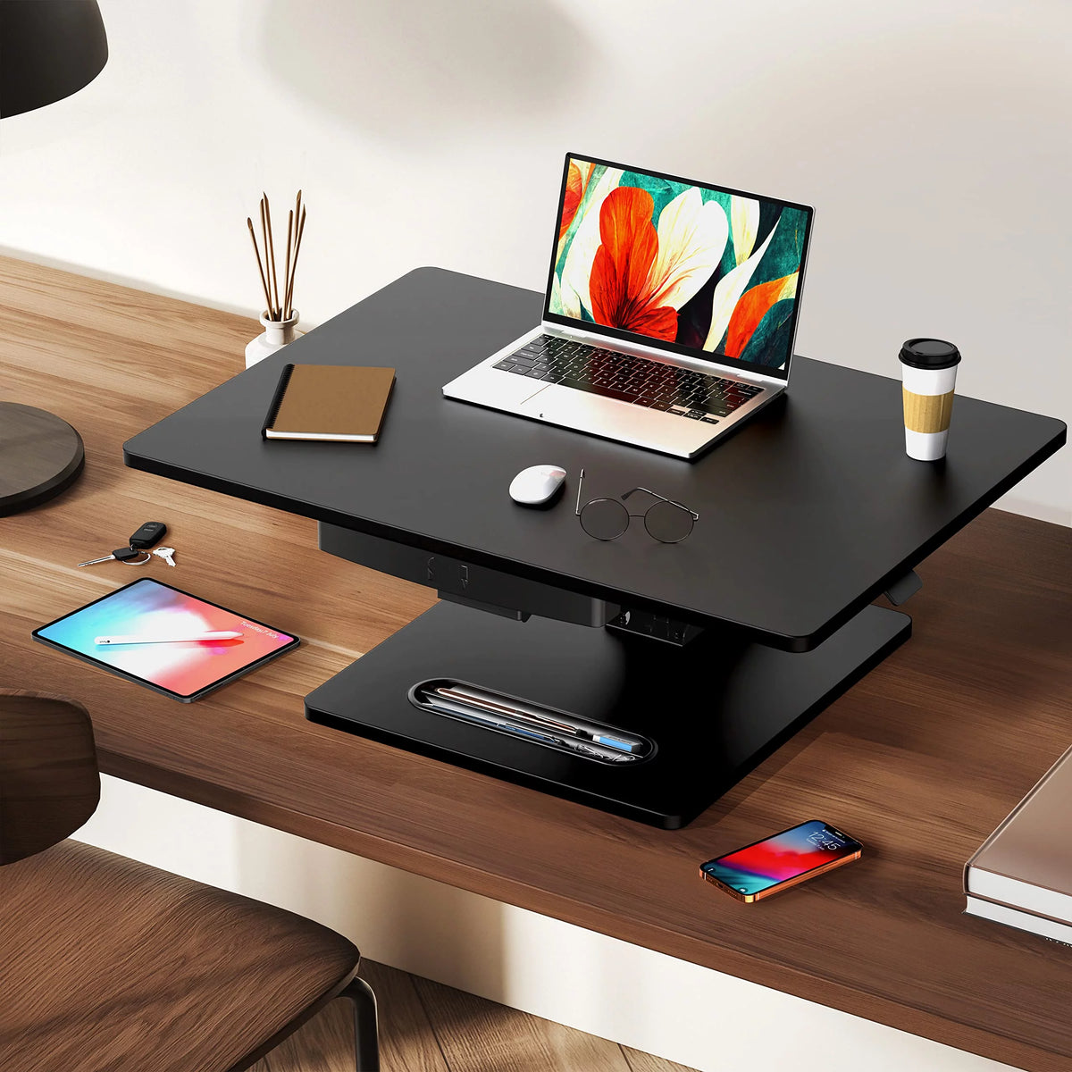 28" Black Height Adjustable Standing Desk V33425
