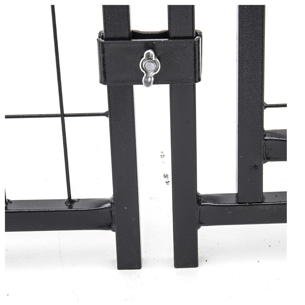 8ft x 4ft x 6ft Black Outdoor Dog Kennel with Cover V30774