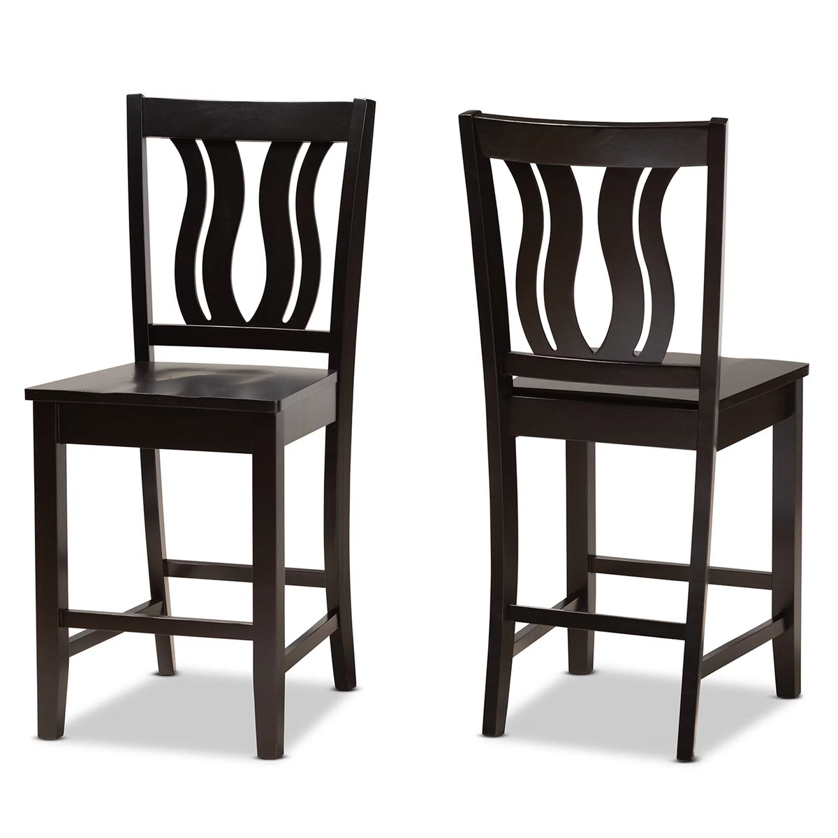 Dark Brown Bar Stool Set of 2 P53355