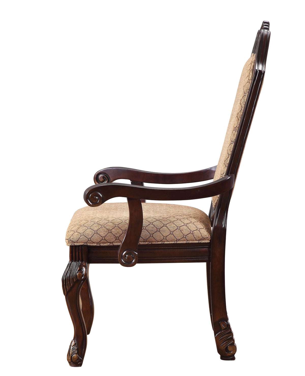 Arm Chair Set-2 Espresso Fabric F8746