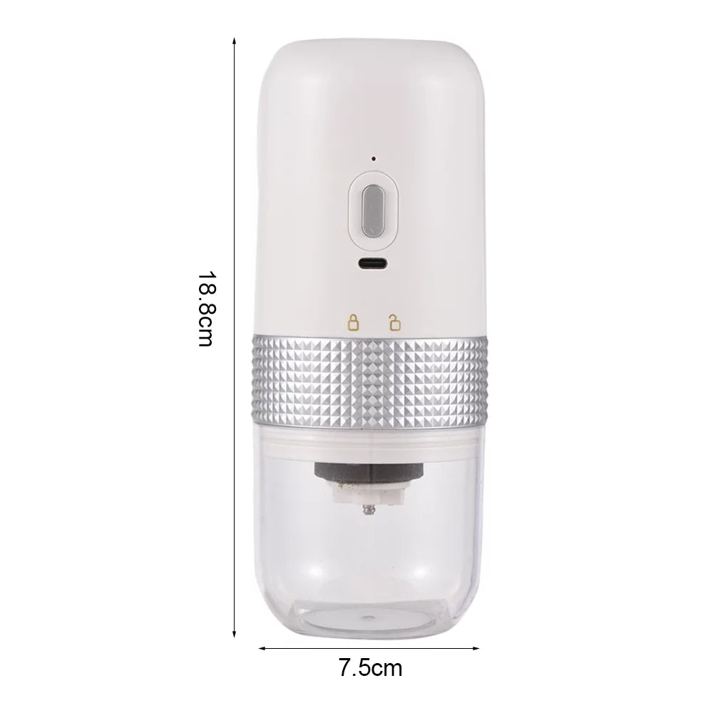 Portable Electric Burr Coffee Grinder 13W 200ml USB Rechargeable Adjustable Cordless A849