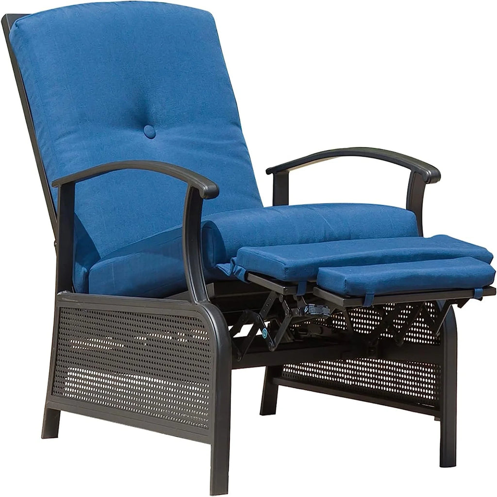Adjustable Outdoor Recliner Chair with Removable Cushions Y484