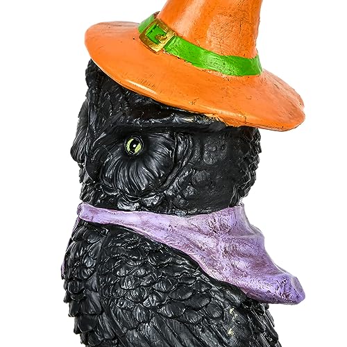 Black Owl on Stacked Books Tabletop Decoration A56388