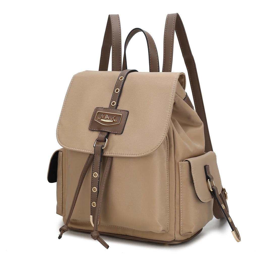 Nylon & Smooth Vegan Leather Women’s Backpack N250