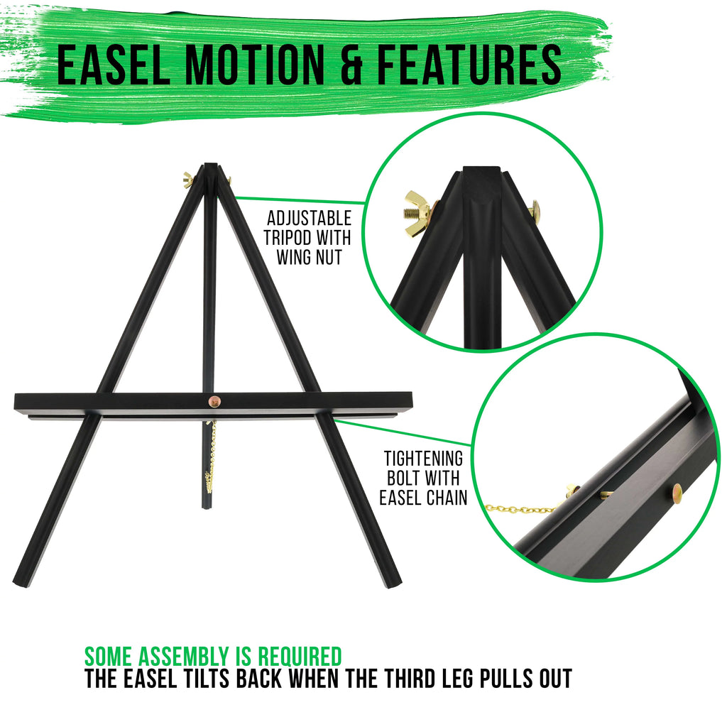 20" Black Wood A-Frame Artist Easel, Pack of 2 G807