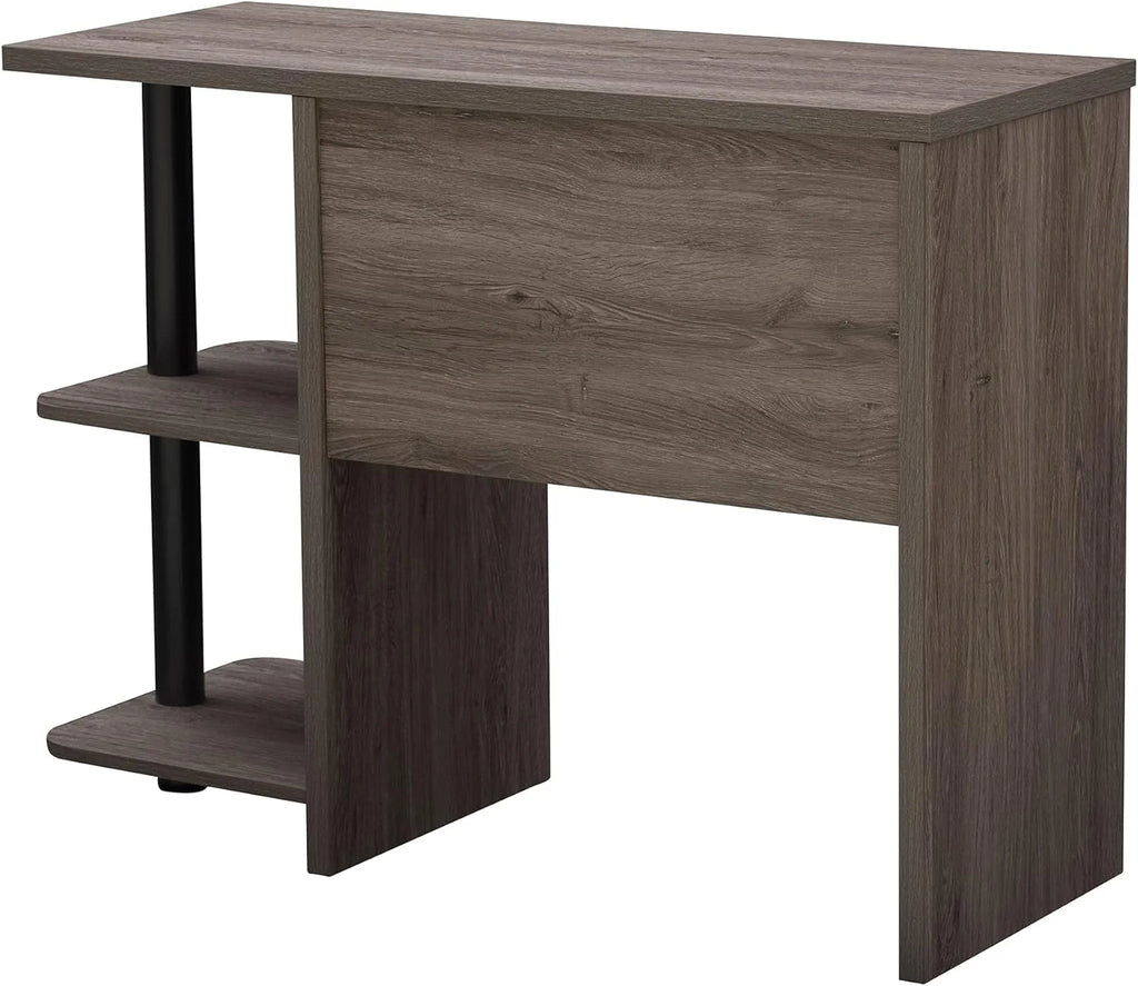 Compact Computer Desk with 2 Storage Shelves V241133