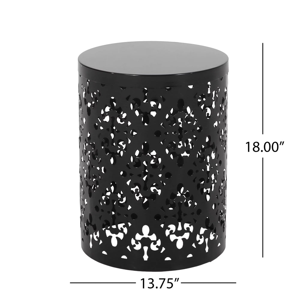 Black Outdoor Metal Side Table X21940