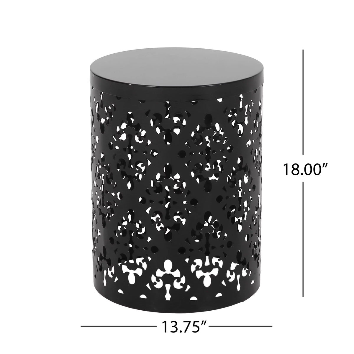 Black Outdoor Metal Side Table X21940