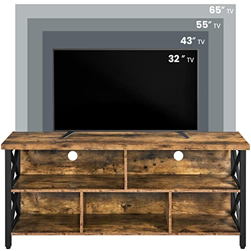 Gray TV Stand up to 65 Inch with Storage Compartments V77727