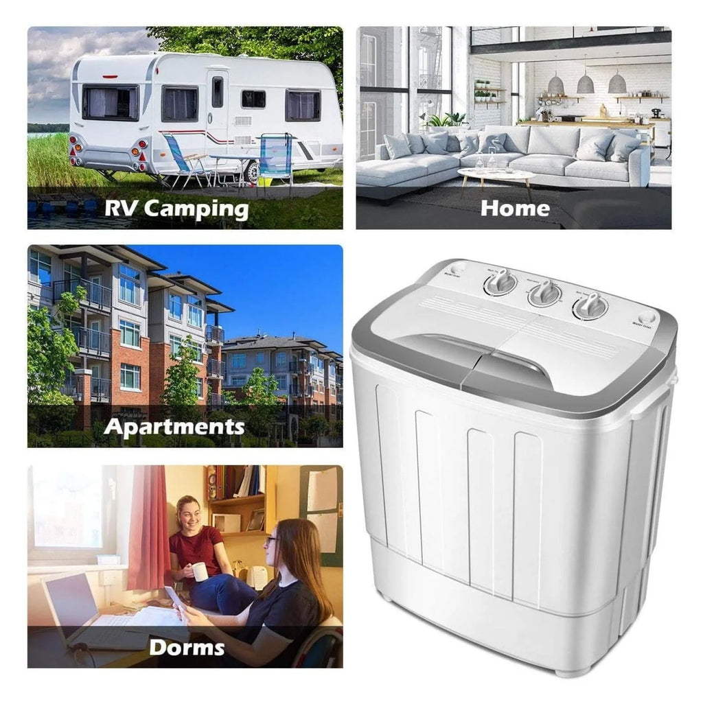 Compact Mini Washer Machine with 8 lbs Washing and 5 lbs Spin Dryer C1455
