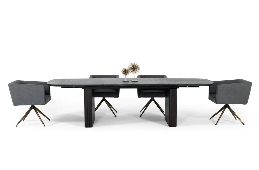 Smoked Rectangular Manufactured Wood Dining Table I20377