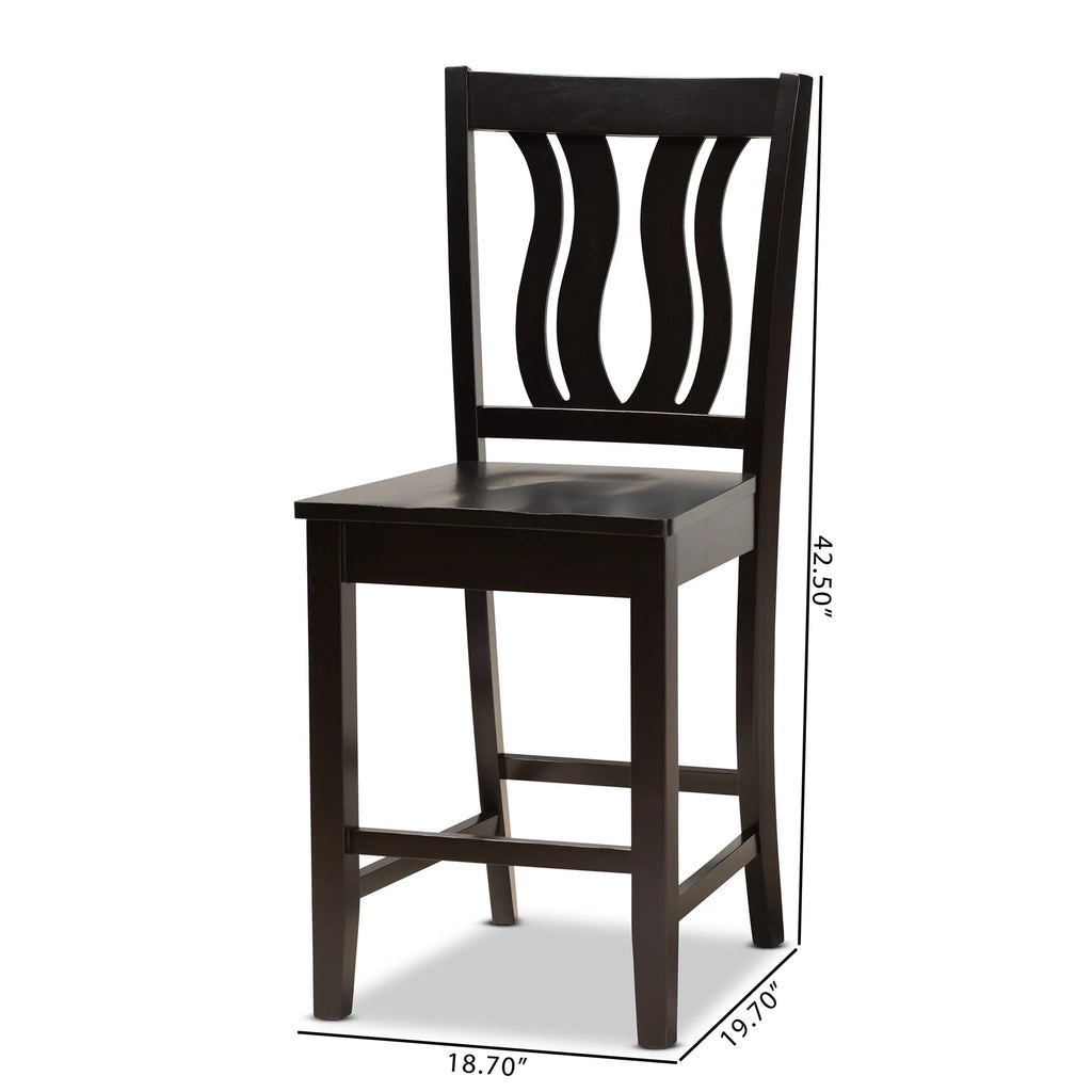 Dark Brown Bar Stool Set of 2 P53355