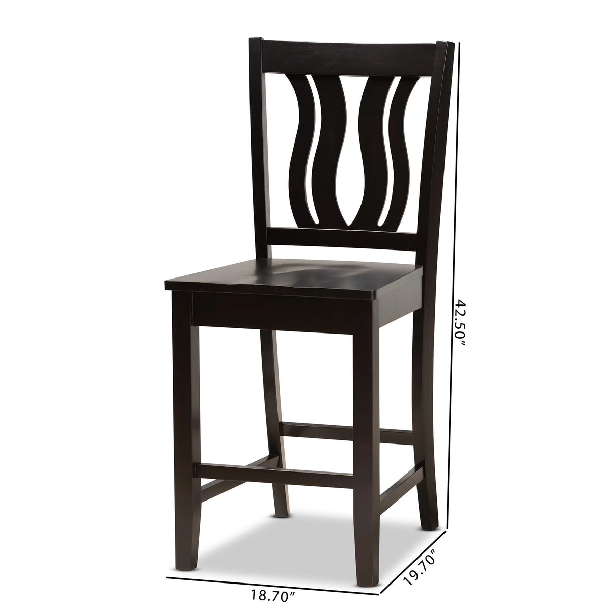 Dark Brown Bar Stool Set of 2 P53355