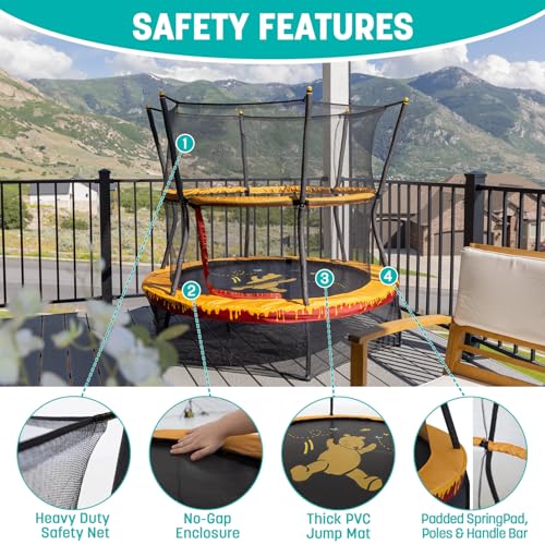 60" Mini Trampoline with Enclosure Net F2476