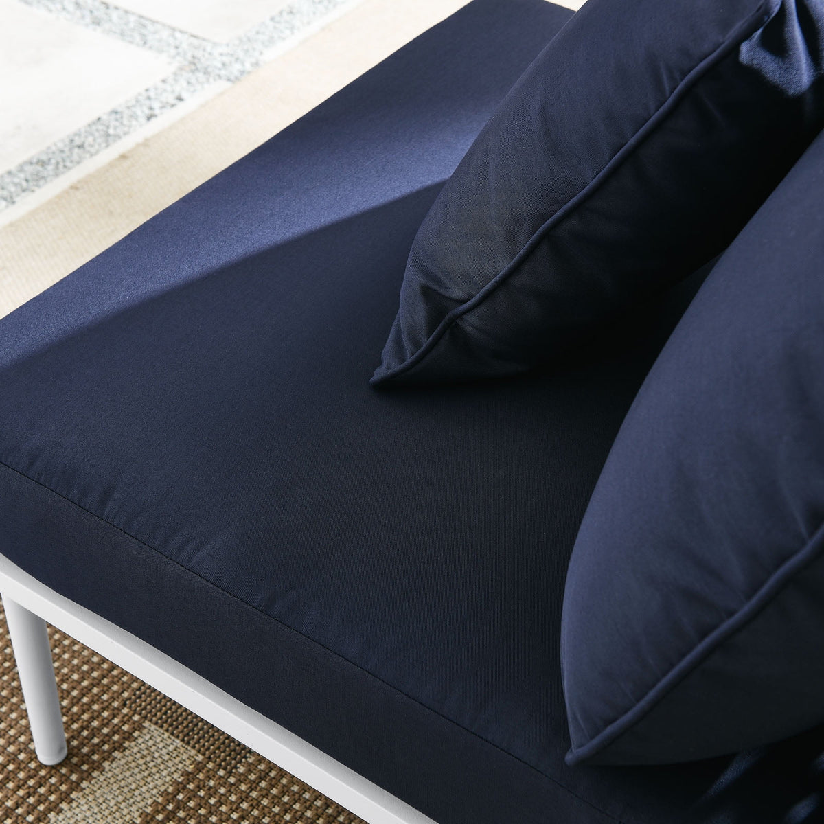 Navy White Aluminum Fabric Lounge Chair Z351