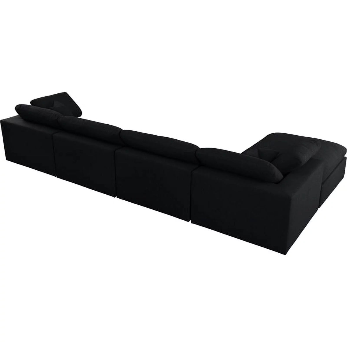 Black Linen Fabric Modular Sectional M356360
