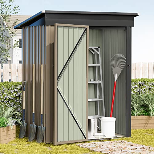 Metal Outdoor Storage Shed 5FT x 3FT Brown G887