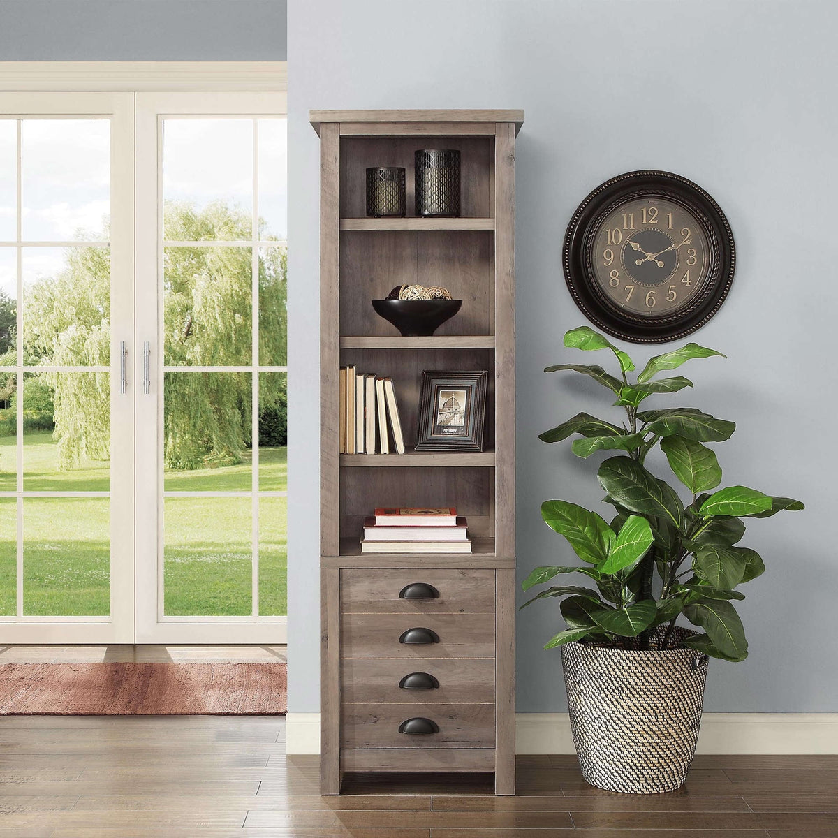 72" Rustic Gray Bookcase R81360
