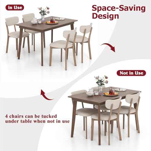 Mid-Century Modern Round 3-Piece Dining Table Set with 2 Chairs W93630