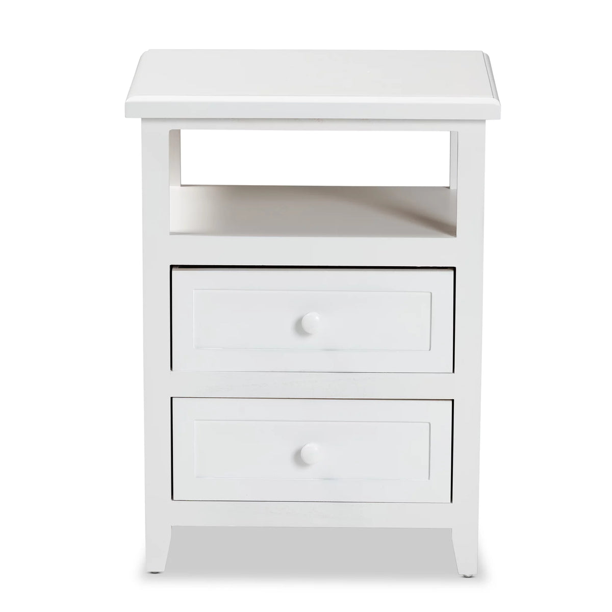 White 2-Drawer Wood Nightstand W756013