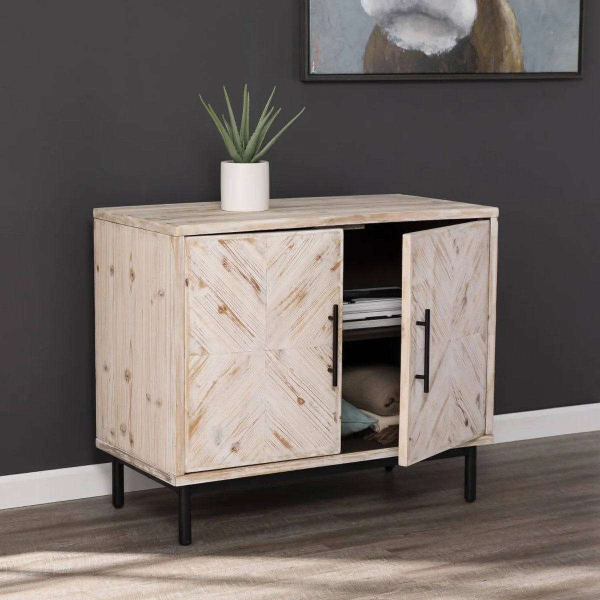 Off-White Storage Cabinet A861405