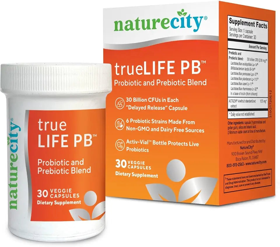 Shelf Stable Prebiotics and Probiotics 30 Veggie Capsules B2836