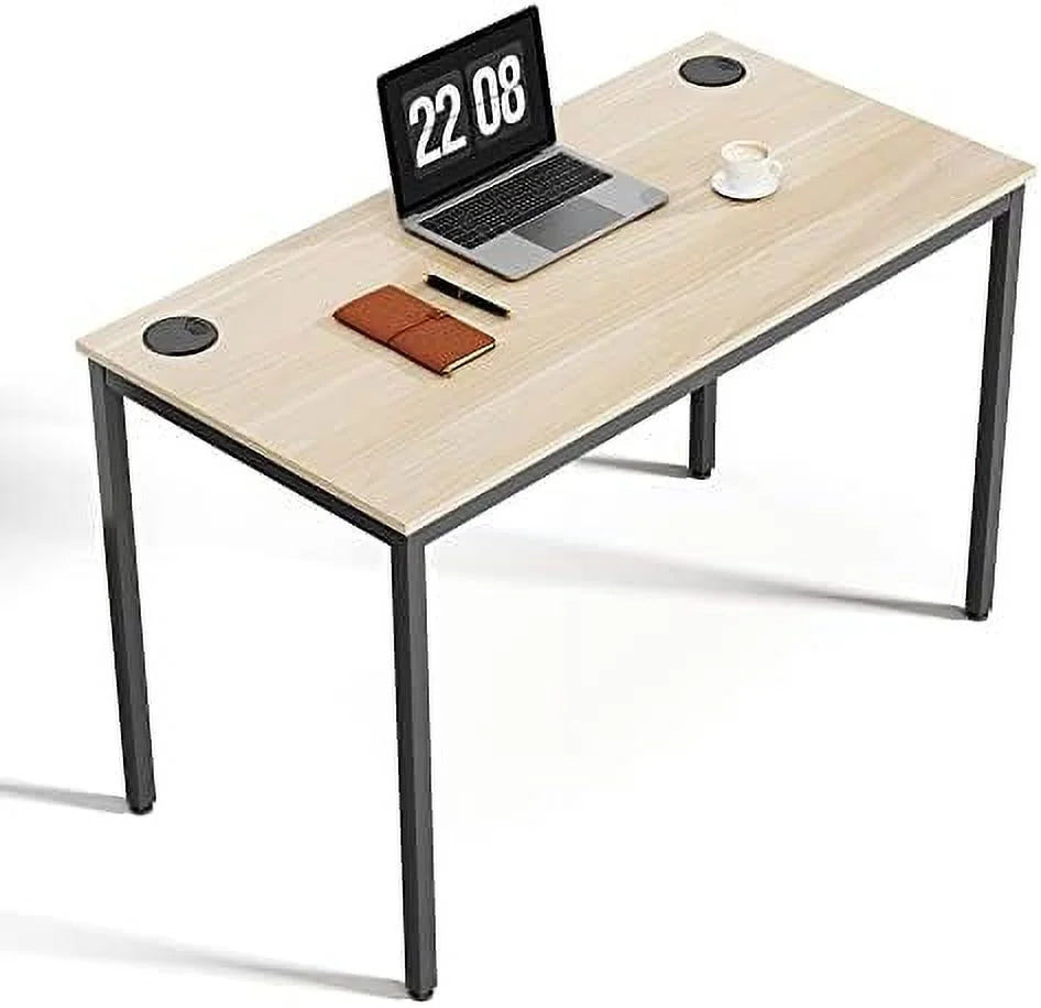 47 inch Teak Computer Desk with Black Metal Frame X574537