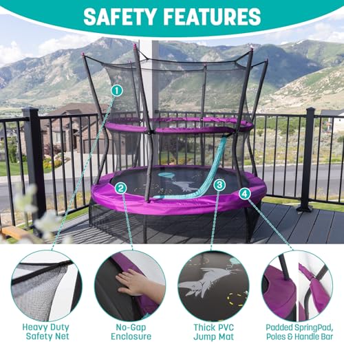 60" Mini Trampoline with Enclosure Net F2476