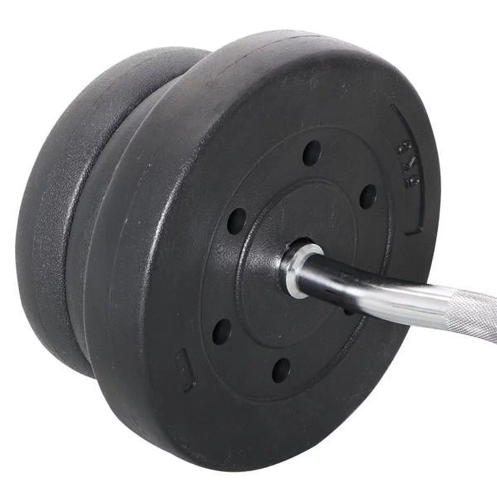 55lb Black Barbell Dumbbell Weightlifting Set B669092
