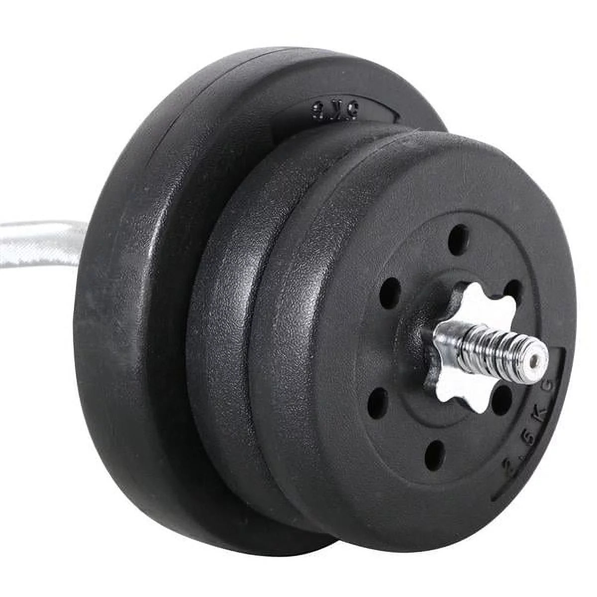 55lb Black Barbell Dumbbell Weightlifting Set B669092