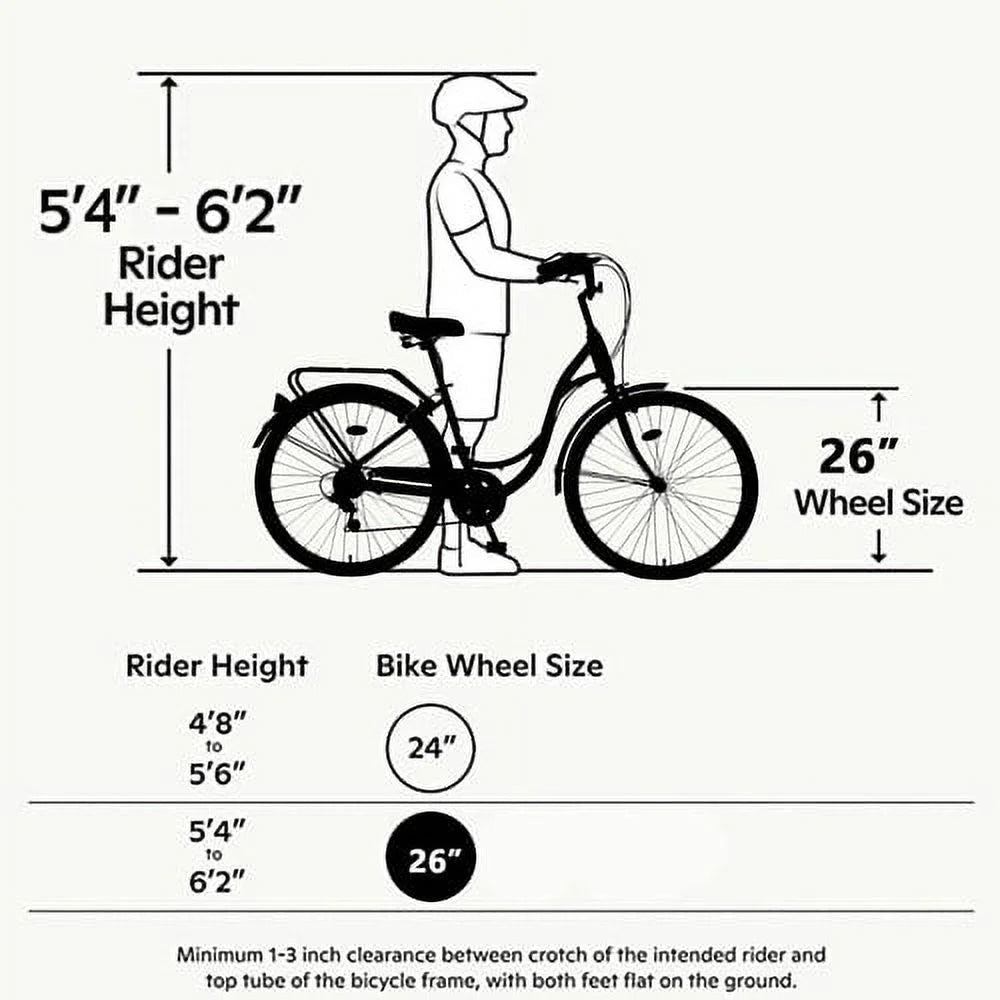 26 inch 7 Speed Steel Frame Girls Bicycle O130