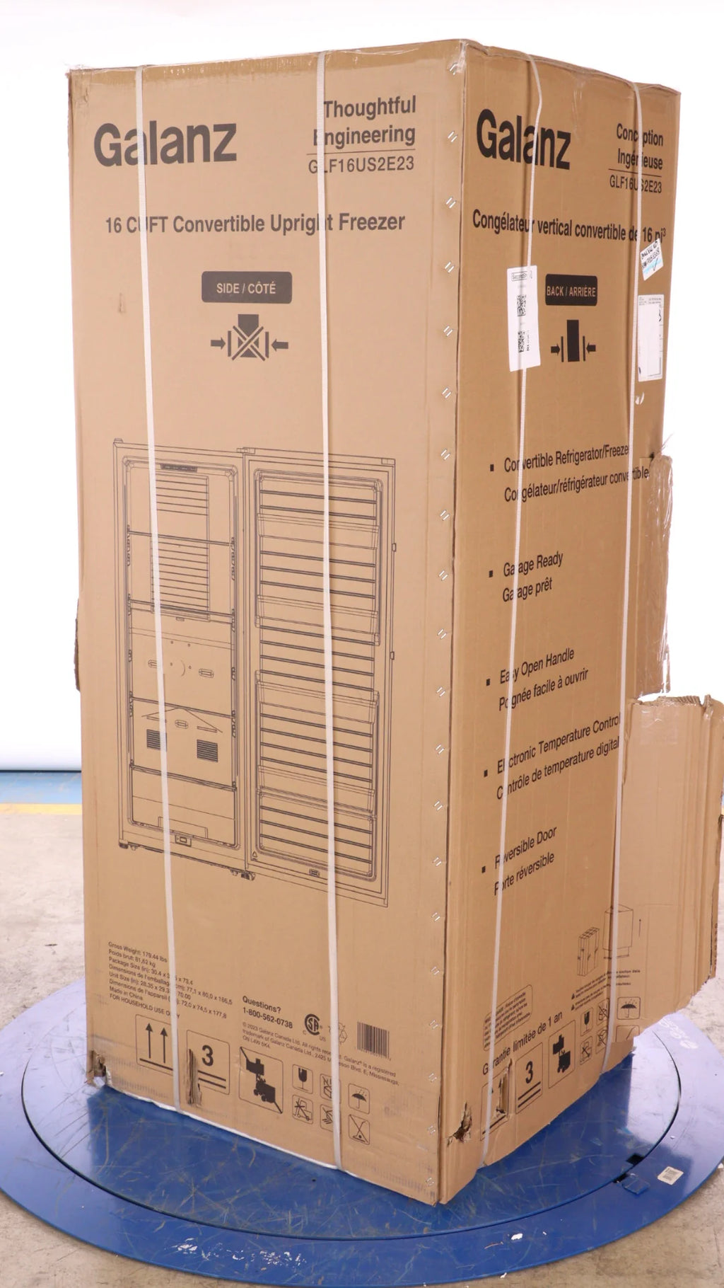28 In. 16 Cu.Ft. Stainless Steel Convertible Upright Freezer or Refrigerator Q24504