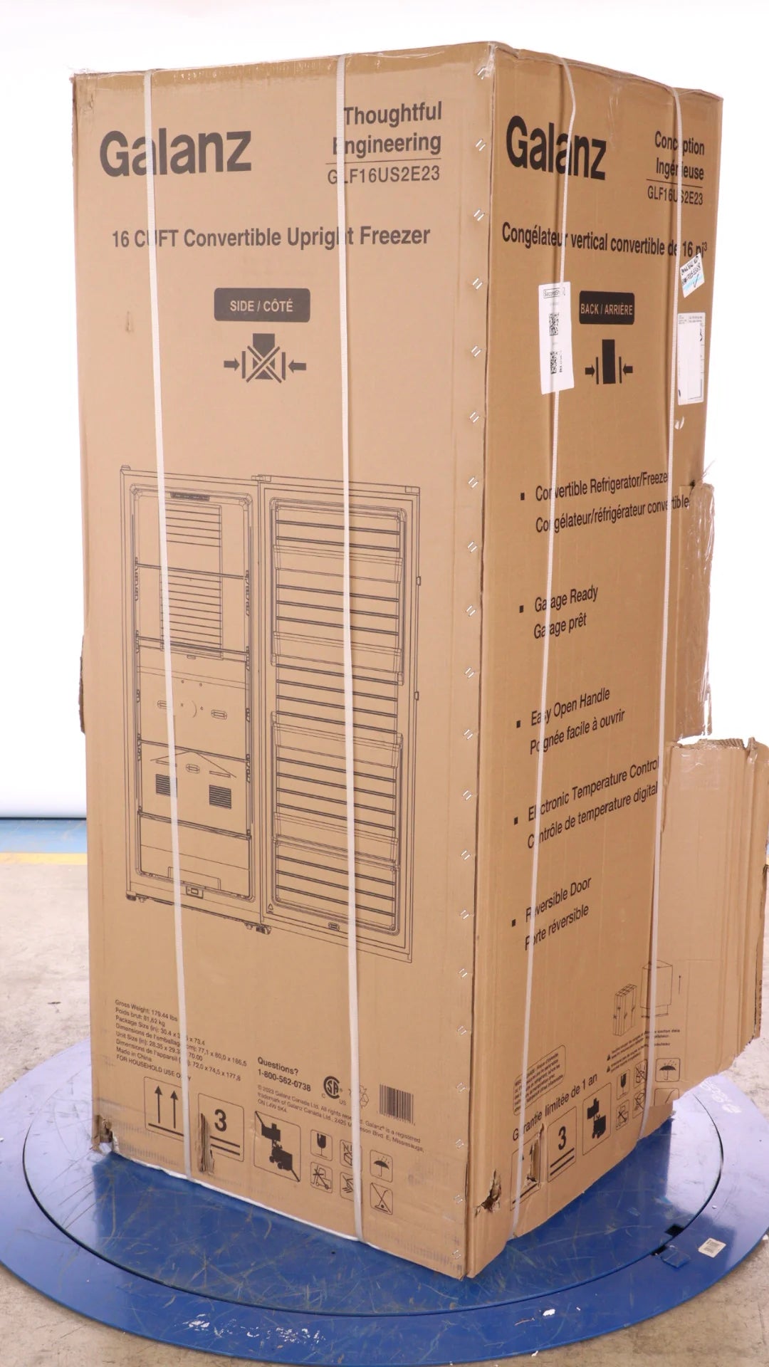 28 In. 16 Cu.Ft. Stainless Steel Convertible Upright Freezer or Refrigerator Q24504