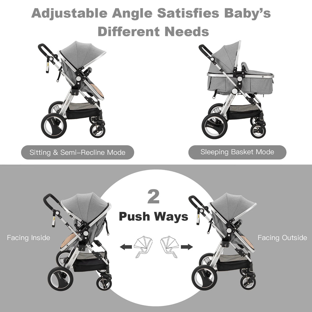 Folding Aluminum Baby Stroller with Diaper Bag M196