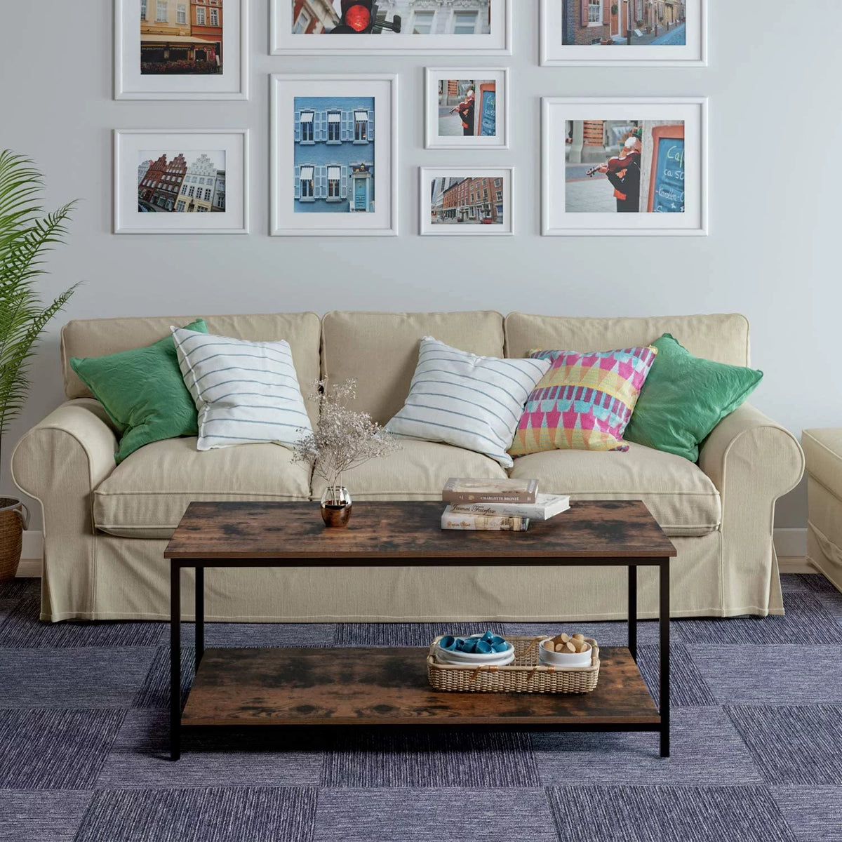 2-Tier Coffee Table with Storage Shelf V684